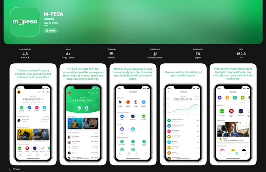 M-Pesa App in App Store Screenshot